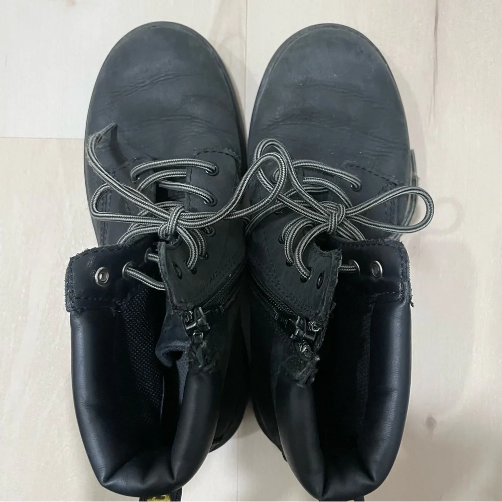 Dr. Martens Kids Boots Padley Black Size 3 Youth Zipper Lace Up Leather